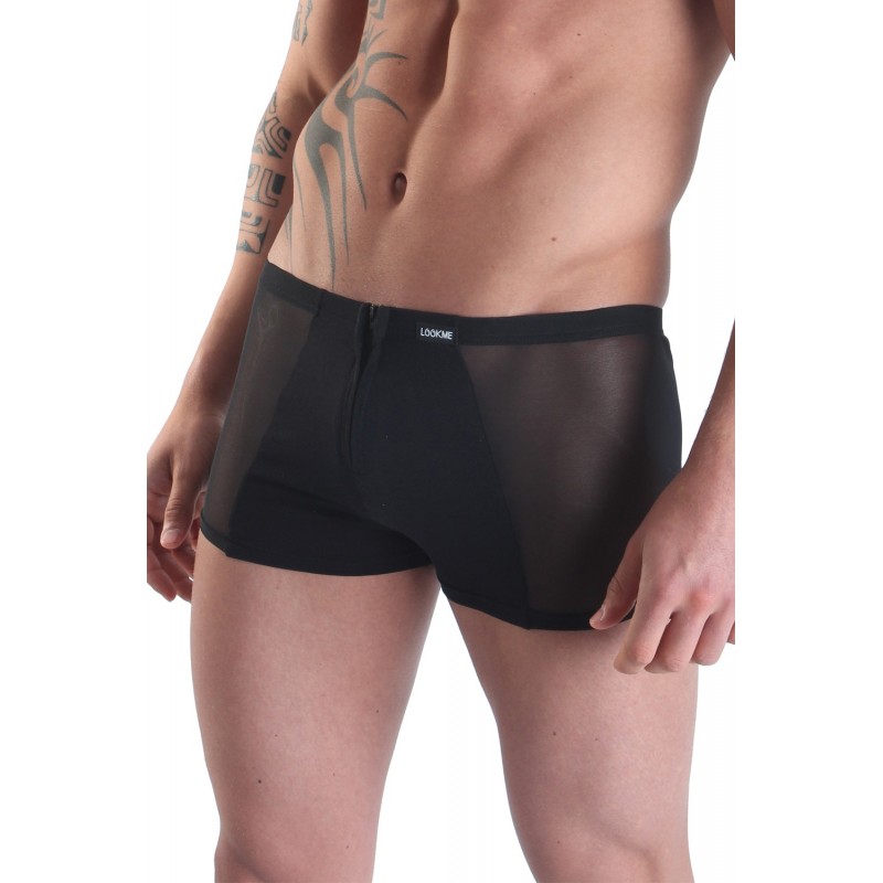 Boxer noir avec double zip Wiz