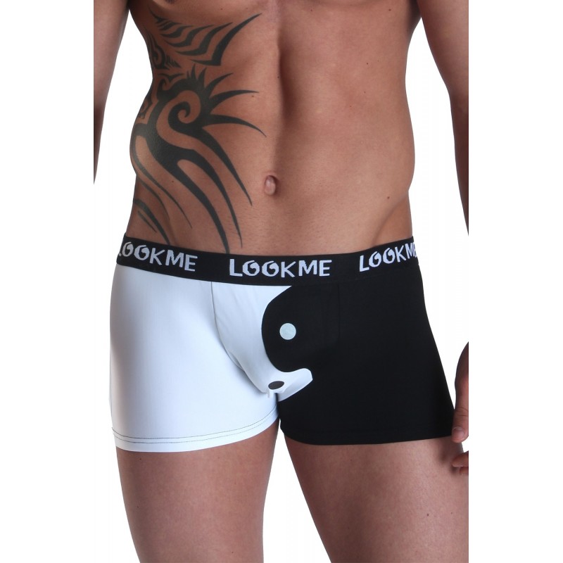 Boxer blanc noir Yin Yang -