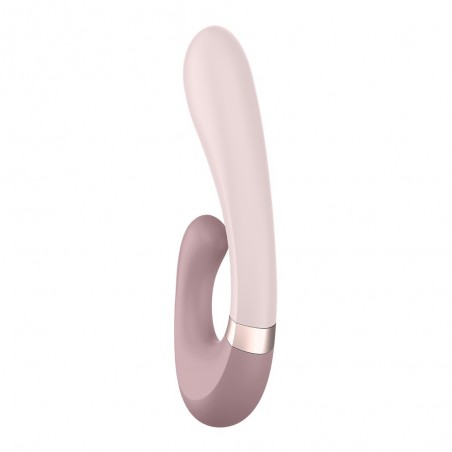 Vibromasseur point G avec stimulateur clitoris connecté chauffant USB mauve Heat Wave Satisfyer