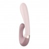 Vibromasseur point G avec stimulateur clitoris connecté chauffant USB mauve Heat Wave Satisfyer