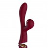 2 en 1 Vibromasseur rabbit et stimulateur de clitoris Luxury, USB Rouge bordeau
