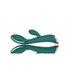 Vibromasseur rabbit Luxury chauffant avec stimulateur de clitoris, USB, vert