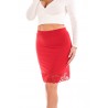 Jupe longue rouge Maria - LSK1-LRED