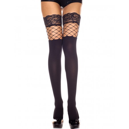 Lace top spandex thigh hi with