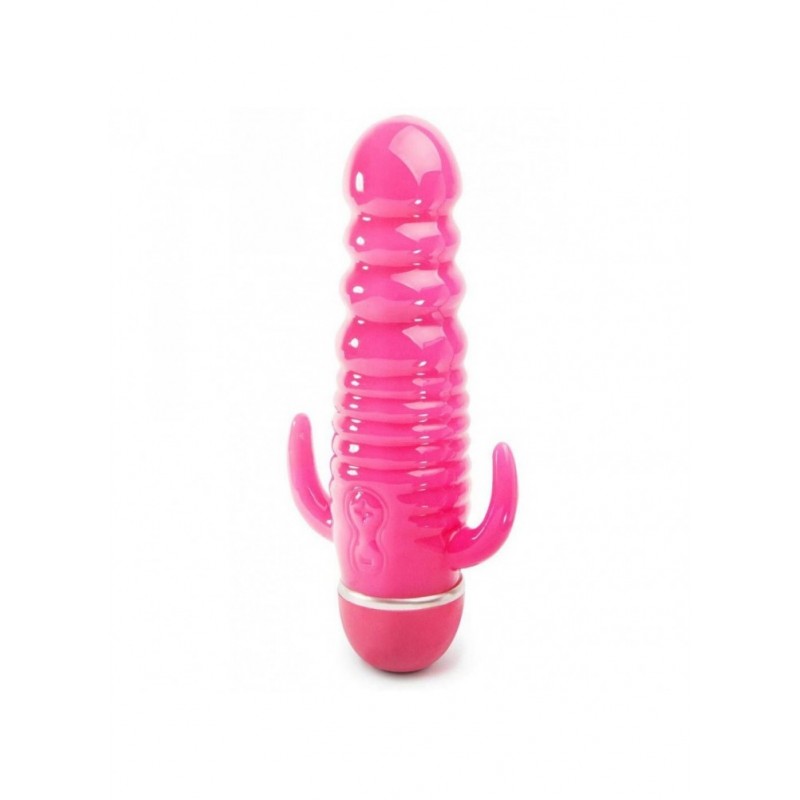 Vibromasseur rose articulé triple stimulation
