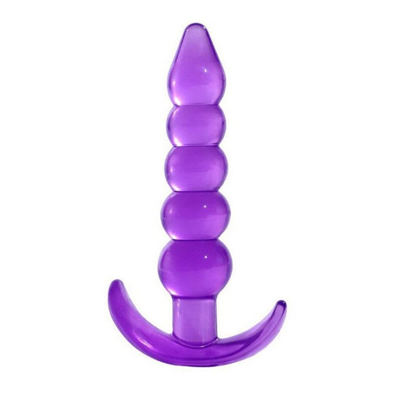 Plug anal perlé violet 12cm de long