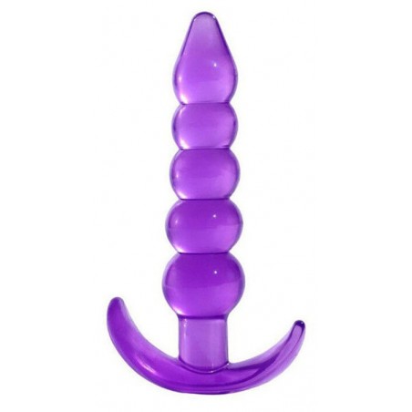 Plug anal perlé violet 12cm de long