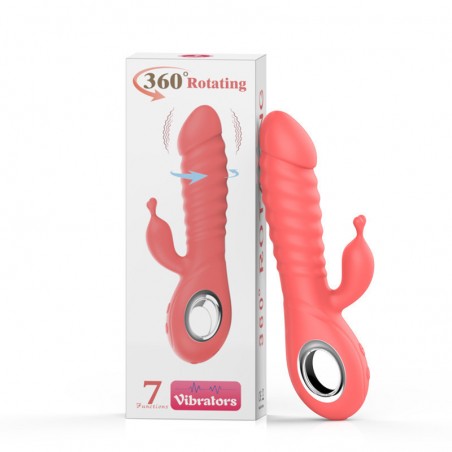 Vibromasseur rabbit rotatif 7 vibrations USB