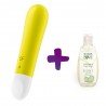 OFFRE DUO Vibromasseur jaune USB Ultra Power Bullet 4 Satisfyer   + 1 LUBRIFIANT SEZMAR 90ML