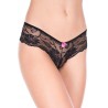 Tanga brésilien noir large dentelle