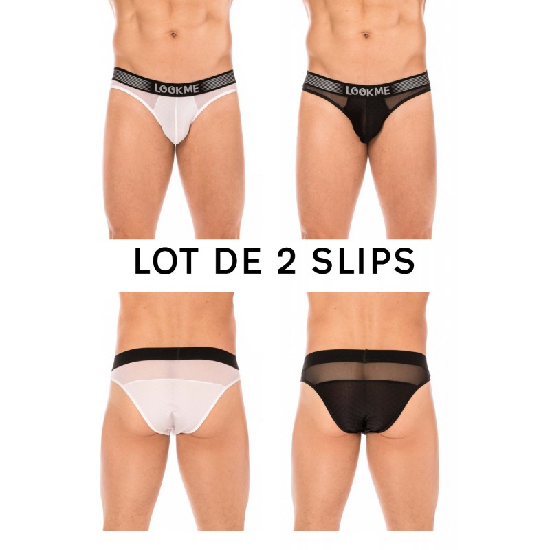Lot de 2 slips noir et blanc