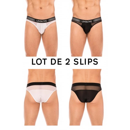 Lot de 2 slips noir et blanc