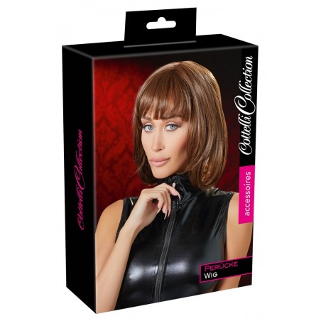 Perruque réaliste chatain environb 28 cm de long