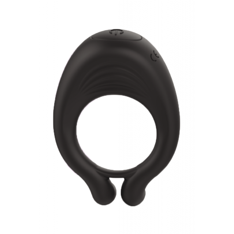 OCTAVE, Cockring Noir dans un silicone médical doux avec 1 mode de vibration