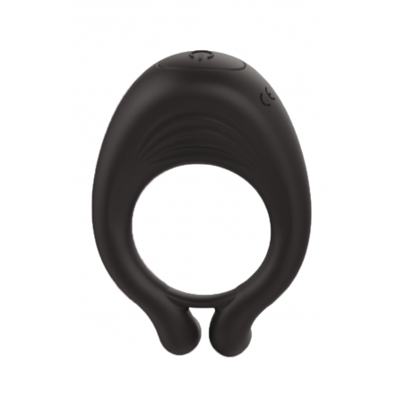 OCTAVE, Cockring Noir dans un silicone médical doux avec 1 mode de vibration