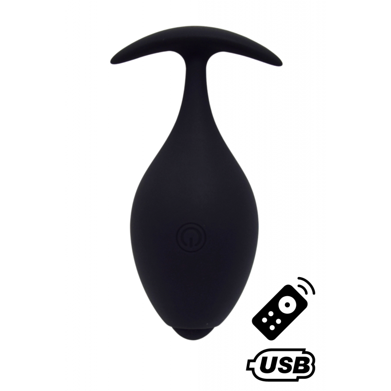BABA, Plug vibrant anal noir USB, avec télécommande