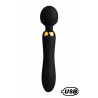 SHAKE Noir, Vibromasseur Wand USB en silicone médical avec 2 puissants moteurs indépendants