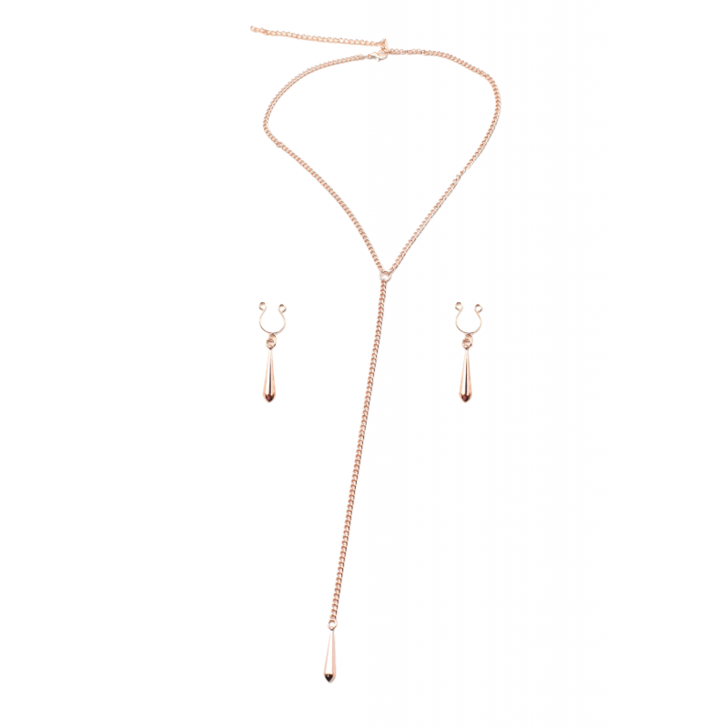 Tou de cou et nipple bijou de seins doré rosé