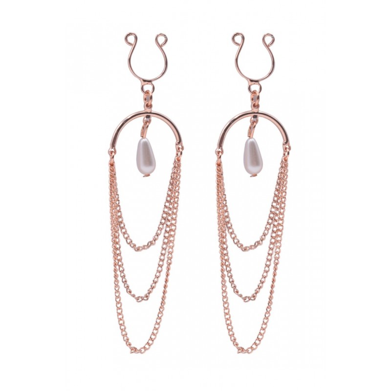 Bijou de sein nipples avec perle doré rosé