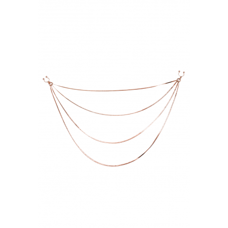 Bijou de seins avec chainettes rodé rosé
