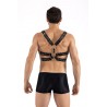 Harnais homme simili cuir avec sangles reliées par de larges anneaux