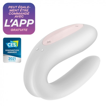 Stimulateur connecté USB 10 programmes blanc Double Joy Satisfyer