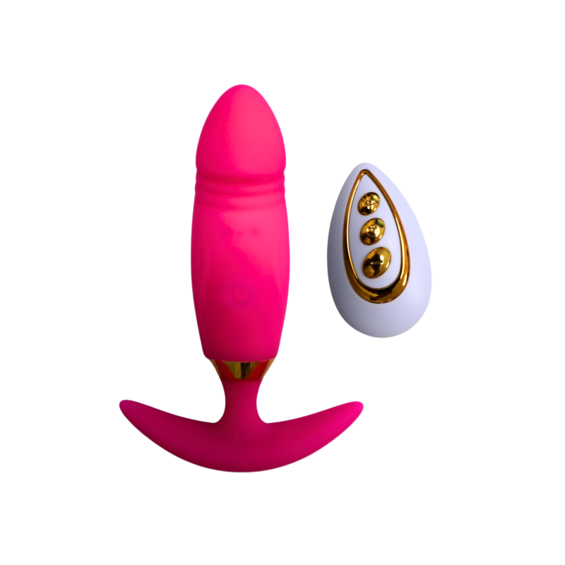 Plug Vibrant rose long USB avec télécommande, dans un silicone médical doux et lisse