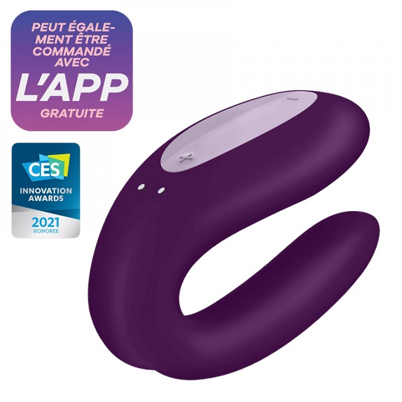 Stimulateur connecté USB 10 programmes violet Double Joy Satisfyer