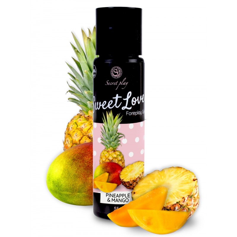 2 en 1 Gel de massage et lubrifiant ananas et mangue 100% comestible