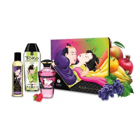 Coffret huiles de massage et lubrifiant Baiser fruités