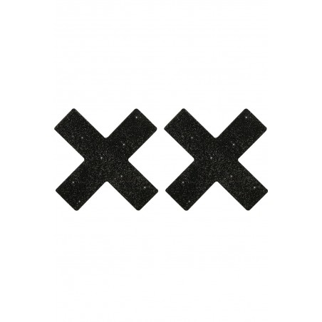 Paire de cache-tétons adhésifs Noir