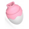 Stimulateur de clitoris en forme d'œuf, blanc et rose