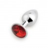 Plug anal bijou aluminium bijou rouge Taille M