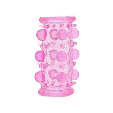 Gaine pénienne avec perles et picots souples stimulant - Diamètre très extensible