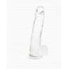 Godemiché ventouse transparent Taille M - 17,5 cm de long et 3,7 cm de diamètre