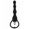 Plug anal Chapelet vibrant Noir - 16 cm