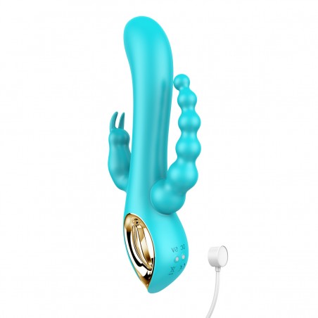 Vibromasseur rabbit USB triple stimulation Luxe Waterproof