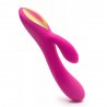 Vibromasseur Rabbit en silicone Rose - 10,5 cm