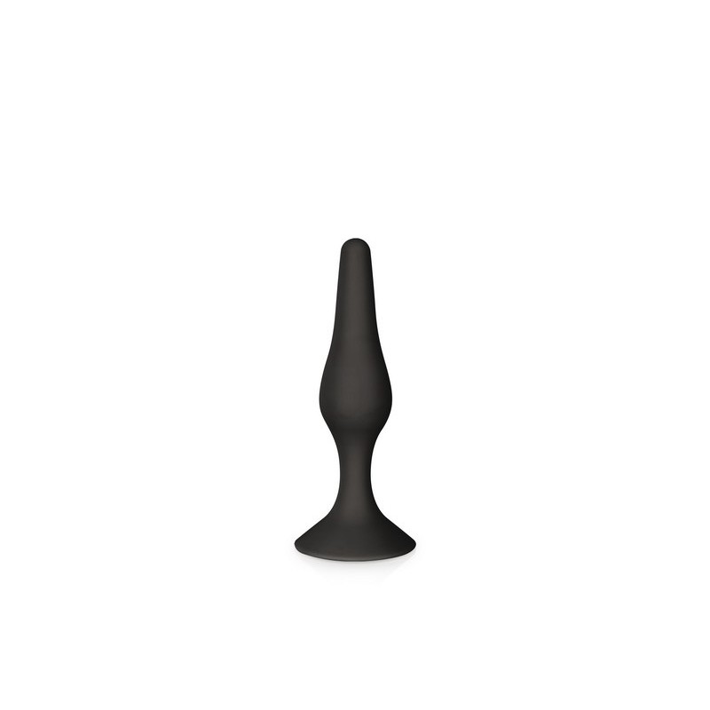 Plug anal ventouse en silicone  noir 11,5 cm