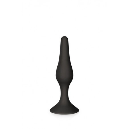 Plug anal ventouse en silicone  noir 11,5 cm