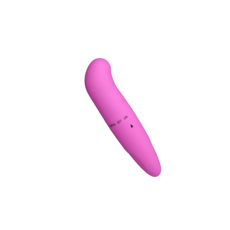 Petit vibromasseur avec  pointe spécialement incurvée pour une stimulation optimale. Avec une simple rotation dans le sens horai