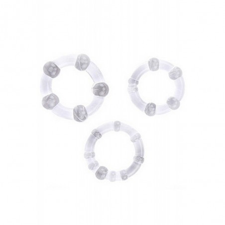 3 anneaux péniens Transparent - 2 cm à 2,30 cm