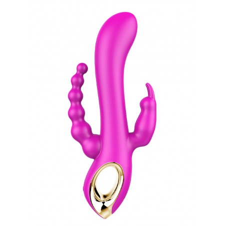 Vibromasseur rabbit USB triple stimulation Luxe Waterproof