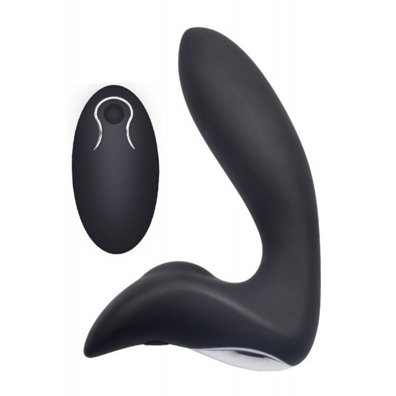 Plug stimulateur de prostate vibrant en silicone Noir - 10 cm