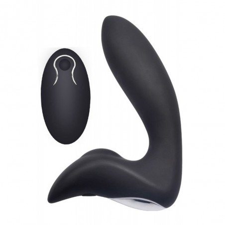 Plug stimulateur de prostate vibrant en silicone Noir - 10 cm