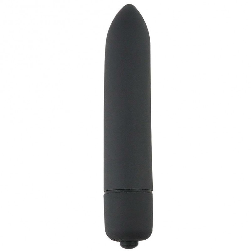 Mini vibromasseur noir touché doux - 9,3 cm