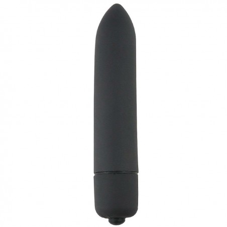 Mini vibromasseur noir touché doux - 9,3 cm