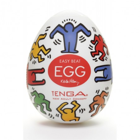 Œuf masturbateur waterproof Egg Keith Haring - Orange - 7 cm