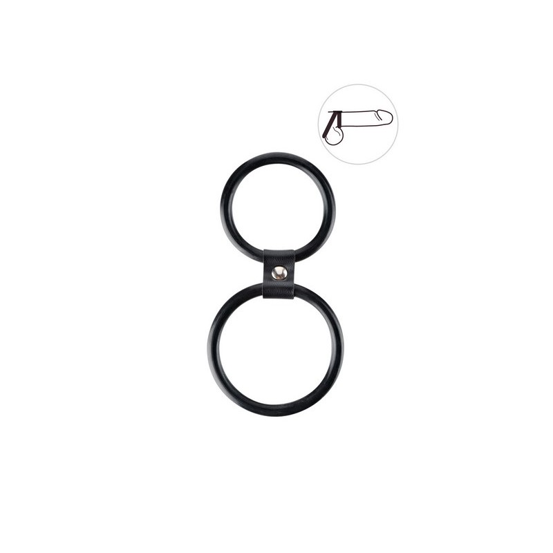 Double cockring Noir