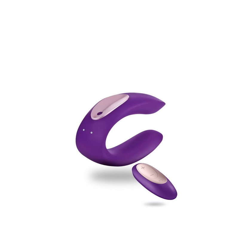 Stimulateur vibromasseur pour couple USB 10 programmes Satisfyer Double Plus Remote - Violet